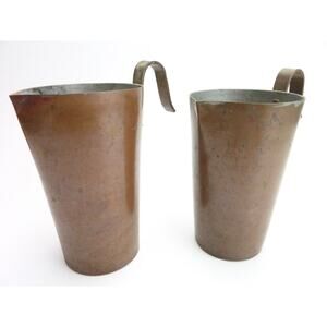 Vintage Copper Small Pitcher Off Rack Holders Flower Pot Vase with Hook Handle